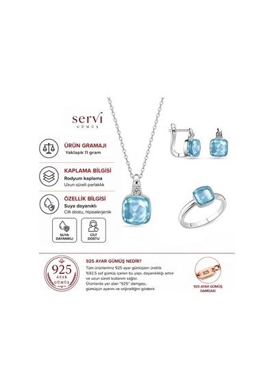 Servi 925 Ayar Gümüş Pomelita Set-224