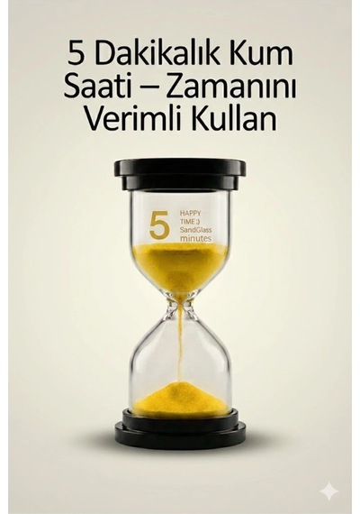 5 Dakikalık Kum Saati Zamanlayıcı Sarı Dekoratif Masa Saati 4 Renk Seçeneği Belirtilmemis