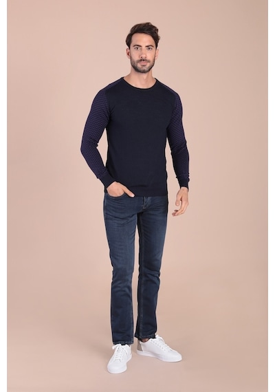 Ferraro Bisiklet Yaka Superfine Yün Kazak - Lacivert Lacivert (390466639) Lacivert