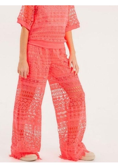 Zekids Kız Çocuk Dantel Pantolon-13930-neon Pembe Neon Pembe