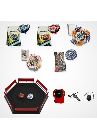 Beyblade Karışık Seri Set 5 Beyblade 3 Fırlatıcı 1 Arena - Bx-01, Bx-02, B-122, B-170-02, Bb104