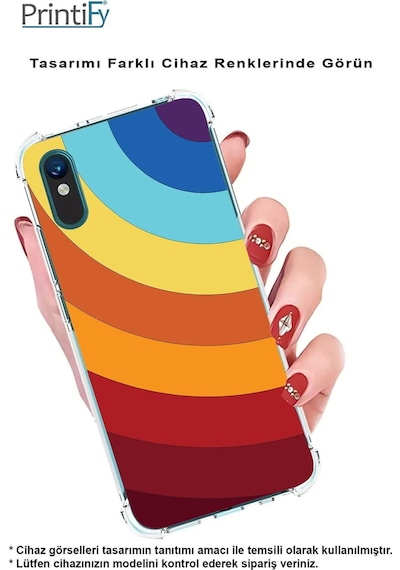 Tecno Camon 18 Uyumlu Köşe Korumalı Renk Cümbüşü A Tasarımlı Şeffaf Silikon Kılıf
