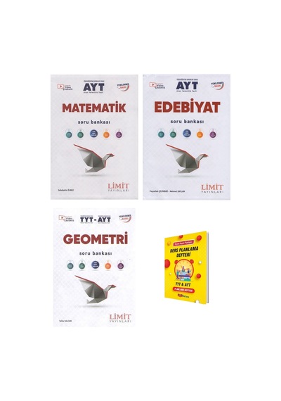 Limit Ayt Matematik Edebiyat Ve Geometri Soru Bankası 3lü Set + Planlama Defteri