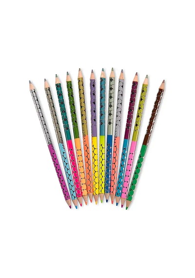 Eeboo Çift Uçlu 24 Renk Kuru Boya Kalemi - Unicorn Garden Çok Renkli