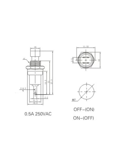 Ic-177 Kırmızı Diyafon Mini Buton 7mm Pbs-105