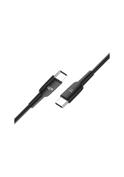 Linktech K604 Safe Type-c - Type-c 60W Hızlı Şarj Kablosu 1M Siyah