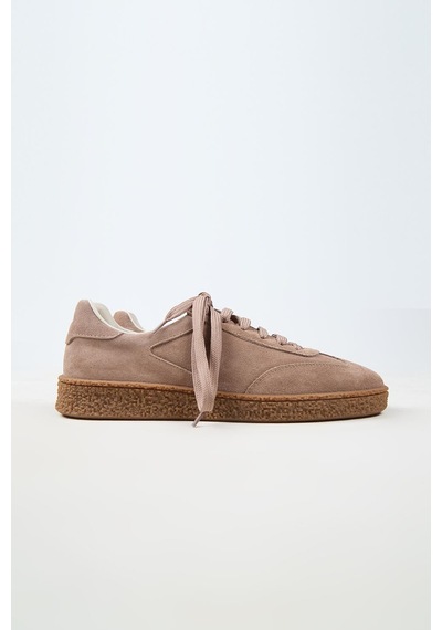 Krahe Palminteri Erkek Hakiki Deri Bağcıklı Vizon Sneakers