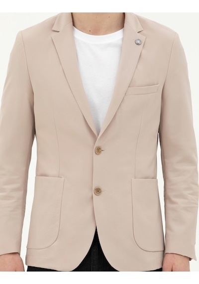 Pierre Cardin Bej Esnek Fit Blazer Ceket