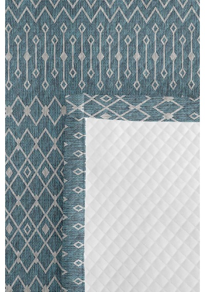 Mavi Geometrik Genç Odası Tek Kişilik Pike Takımı-beyaz İskandinav 160x220 Cm Kapitone Yatak Örtüsü Melez Akşam Hissi