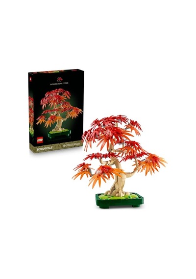 Botanicals Japon Kırmızı Akçaağaç Bonsai Ağacı 10348 - Kırmızı Ve Kehribar Sarısı Yapraklara Sahip Yapay Bi