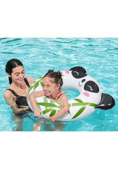 Panda Figürlü Çocuk Deniz Havuz Yüzme Simidi - 80 Cm - 3 - 6 Yaş Arası 36351 Çok Renkli
