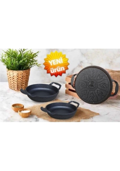 Akpa Home Akpa Döküm Granit 3lü Kapaksız Sahan Seti 18 20 22cm