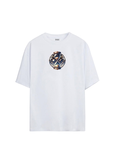 Ogc Kum Saati Oversize Unisex T-shirt Beyaz