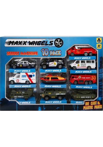 Mey İthalat Street Machine 10'lu Metal Oto Seti