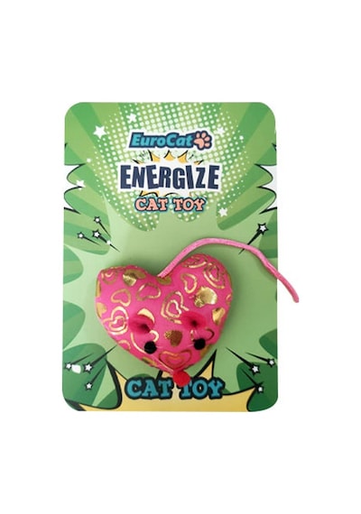 Euro Cat Yaldızlı Kalp Kedi Oyuncağı Pembe