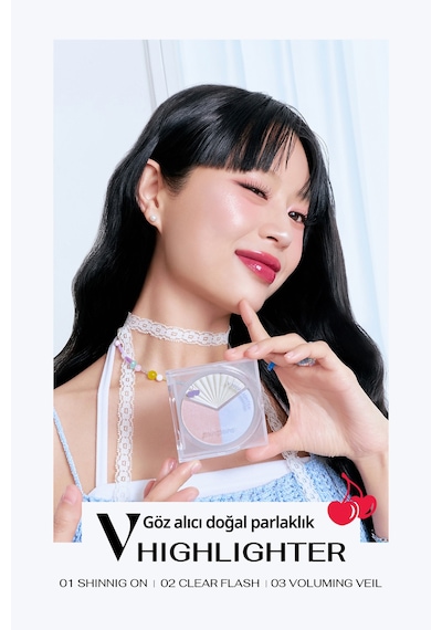 İnci Işıltıları İçeren Aydınlatıcı Paleti Perıpera V Highlighter Ad 002 Clear Flash 002