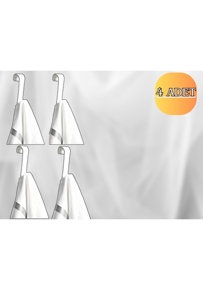 4 Adet S Tipi Havlupan Duşakabin Askısı, Banyo Havlu Ve Bornoz Askısı Beyaz