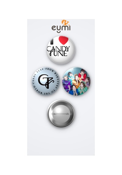 Candy Tune J-pop Grubu 3'lü Metal Rozet Seti 58mm İğneli Buton Çanta Yaka Rozeti Çok Renkli