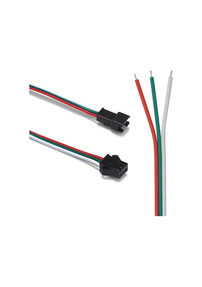2 Adet 3 Pin Jst Sm 10cm Kablo Erkek Dişi Çifti Bağlantı Soketi Led Konnektör Şerit Led Rgb Ws2812b Ws2811