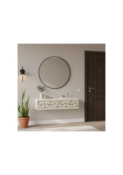 Da1207bts Moka Dresuar Ve Antre Rafı Beyaz-traverten-silver 120cm Beyaz - Traverten - Gümüş Da1207bts Moka Dresuar Ve Antre Rafı Beyaz-traverten-silver 120cm Beyaz - Traverten - Gümüş