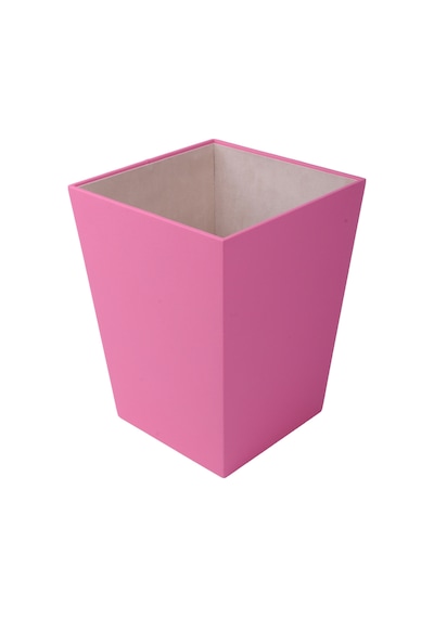 Deri Çöp Kovası Pembe