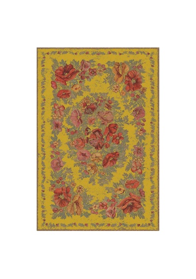 Kartela Halı Karabağ Halı Jüt Taban Dokuma Halı Hardal Sarısı - 80 X 120 Cm