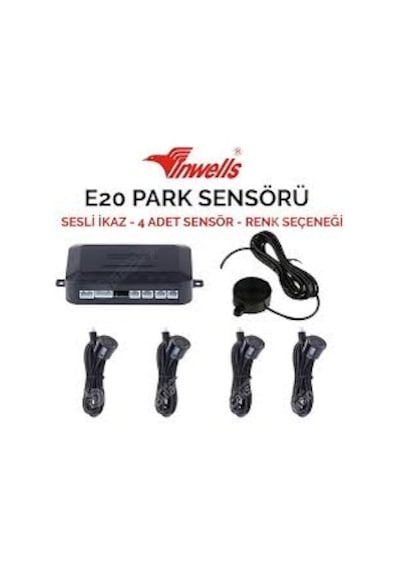 Inwells E20 Park Sensörü Uyarı Sesli - Ekransız Beyaz