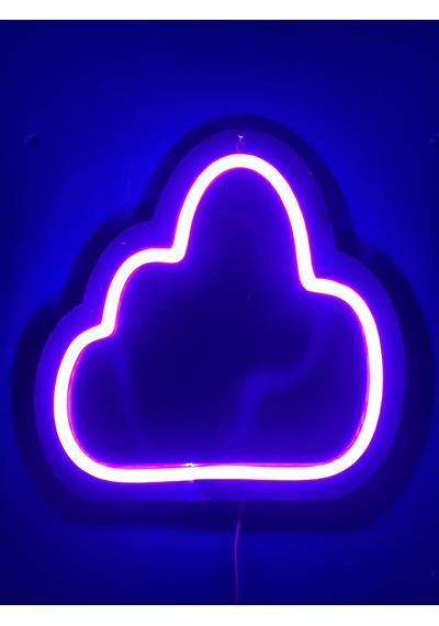 Dekoratif Bulut Neon Led Işık Şık & Modern Tasarım Mavi