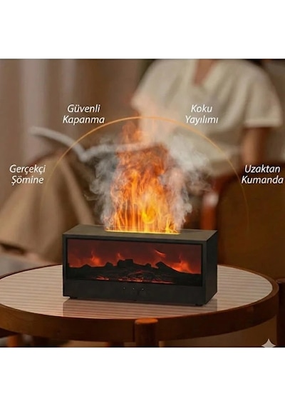 A4 Şömine Esintili Aromaterapi Difüzörü Ultrasonik Hava Nemlendici