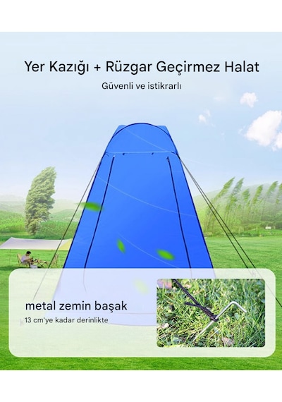 Ds12 Otomatik Duş Çadırı Kamp Tuvalet Soyunma Kabini 1 Saniyede Kurulum Katlanır Taşınabilir Gizli Alan Mavi