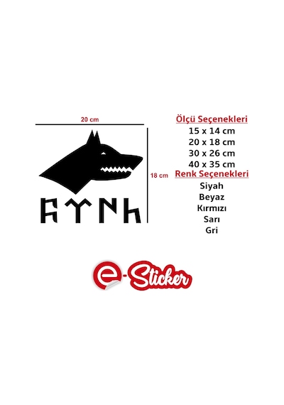 Kurt Ve Göktürkçe Türk Sticker Oto Sticker Araba Sticker (352269724)