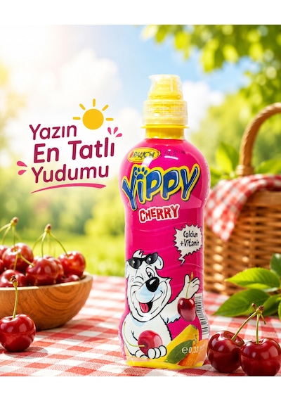 Rauch Yippy Kiraz Meyveli İçecek Akıllı Kapak Pet Şişe 12 x 330 ML