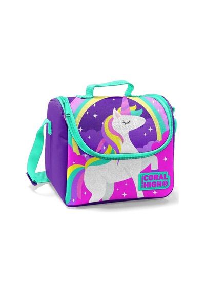 Coral High Kız Çocuk Mavi Unicorn Okul Sırt Çantası ve Beslenme Ç