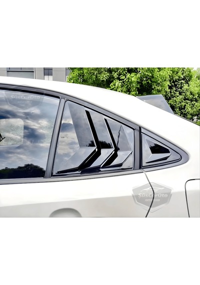 Toyota Corolla 2018 Sonrası E210 Uyumlu Kelebek Cam Izgarası Kelebek Cam Vizörü İthal Havalandırma Sağ Sol Takım Parlak Siyah 1.sınıf 00 Şüscaroto Aksesuar
