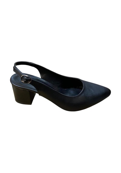 Yaren Moda Kadın Kalın Topuklu Arkası Açık Ayakkabı Siyah Mat - 870450566 Siyah Mat