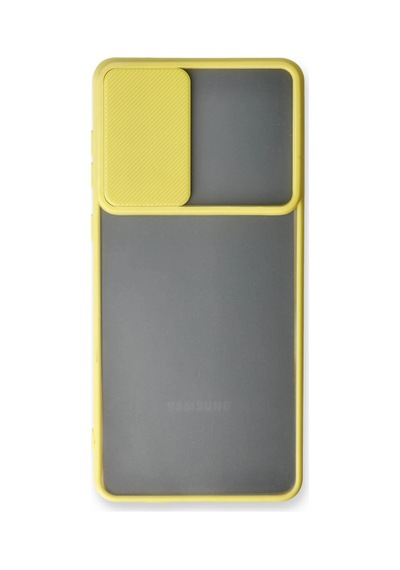 Newface - 785 - Samsung Galaxy Uyumlu A53 5g Kılıf Palm Buzlu Kamera Sürgülü Silikon - Ece-umay - - Sarı