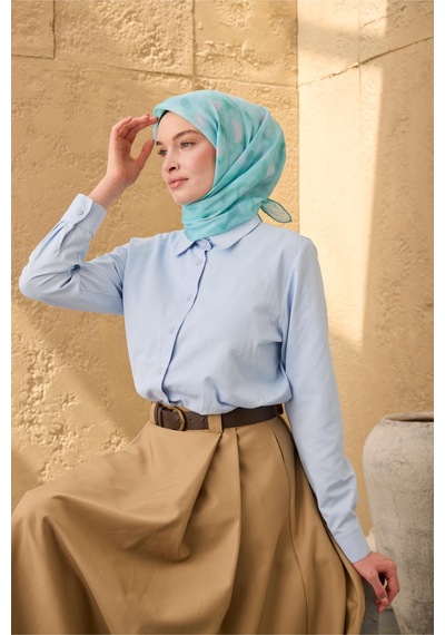 Silk Home Soft Eşarp 73098-09 Turkuaz, Cam Göbeği, Uçuk Mavi