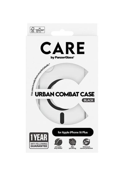 Care By Panzerglass Apple iPhone Uyumlu 16 Plus, Flagship Urban Combat Magsafe, , Kılıf Siyah