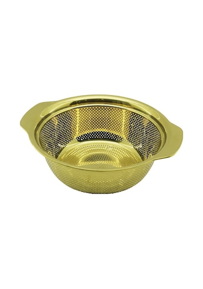 23cm Gold Paslanmaz Metal Sepet Süzgeç Kendinden Kulplu Go-53-vice 01385 Çok renkli
