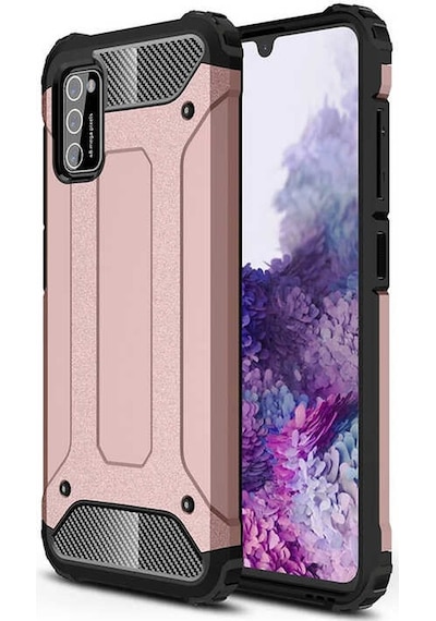 Kilifone - Samsung Uyumlu Galaxy A02s - Kılıf Çift Katman Zırh Tank Crash Military Kapak - Rose Gold