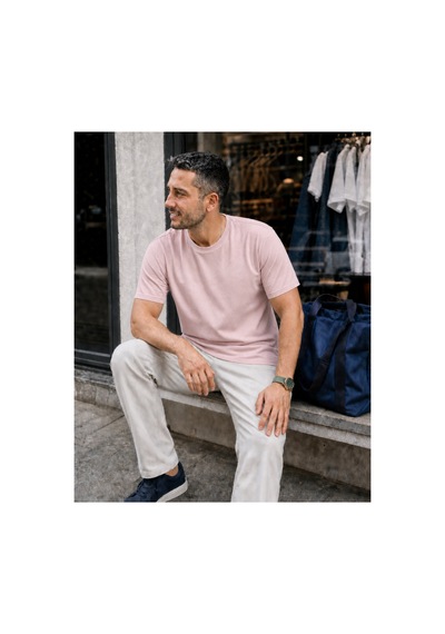 Modi Green Unisex Regular Fit Süprem Sıfır Yaka Kısa Kollu Tişört - Pudra