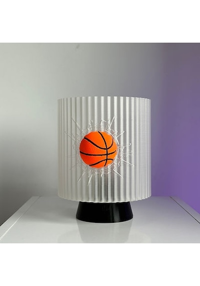 Gece Lambası -basketbol Dekoratif Lamba, Genç Oda, Özel Hediye Çok Rekli - Beyaz