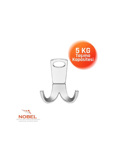 Seylan Askı, Metal Vestiyer Askısı, Krom, Duvar Ve Dolap Askılığı 5'li Set Vidalı