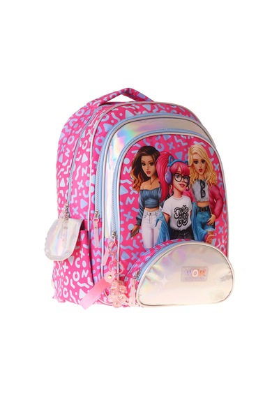 Wow Generation Kız Çocuk Girl Friends Baskılı Kırmızı İlkokul Ve Günlük Okul Sırt Çantası - W6059 - Dört Bölmeli