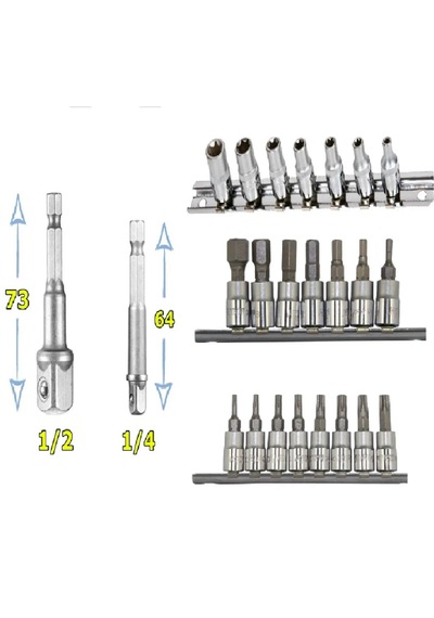 Rico 1/4 Allen Torx Bits Seti E Lokma Takımı Matkap Lokma Tutucu