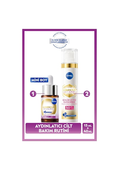Luminous630 Aydınlatıcı Ve Leke Karşıtı Cilt Bakım Seti, Spf50 Yüz Güneş Kremi 40ml, Serum 15ml