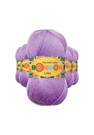 5 Adet Lüks Patik İpi Yünü Lila 98275 - Bonbon Mudanis