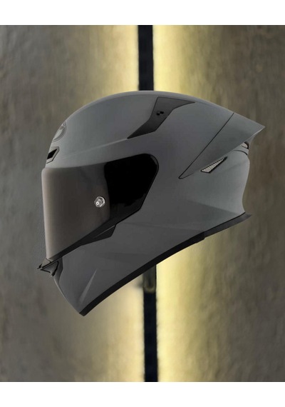 Kyt Tt-revo Kask Plaın Matt Grey 1450 Motosiklet Kaskı Gri