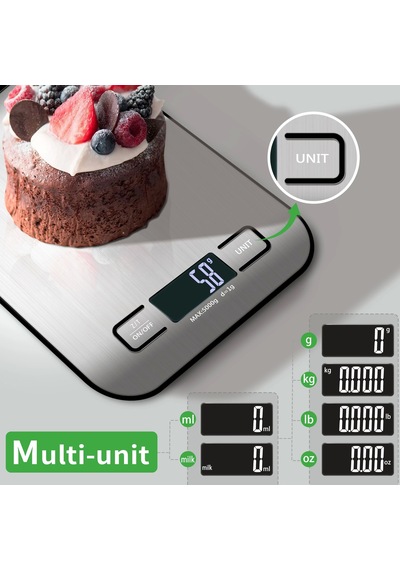 Dijital Mutfak Terazisi Paslanmaz Çelik Elektronik Lcd Ağırlık 5 Kg Ölçeklii Pişirme Ölçü Aleti Lisinya Diğer