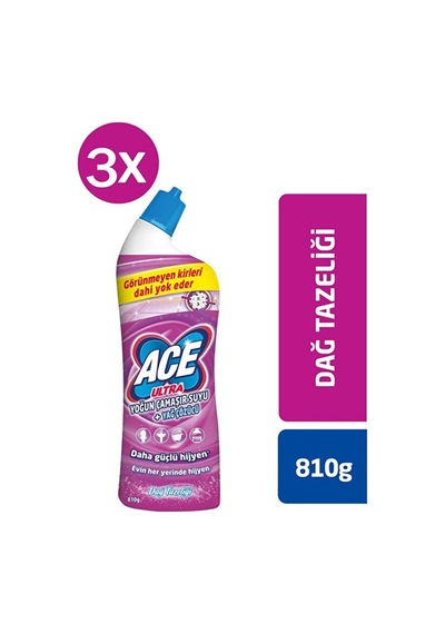 Ace Ultra Power Jel Kıvamlı Çamaşır Suyu Dağ Tazeliği 810g X 3 Ad Diğer